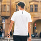 
Mr. Bu Bu simple pocket design pure cotton T-shirt 2025 spring and summer new English printed short-sleeved white TGT15262 Haoyue White M (170)