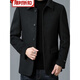 Lilang Herren-Wolljacke Herbst und Winter Neue doppelseitige Kaschmirjacke mittleren Alters im mittleren Alter lässig Wollwolle Top schwarz 180/xl