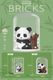 Lele Brothers Giant Panda Flower Toy Assembly Ornament Jigsaw Micro-grained Compatible Lego Building Blocks Birthday Gift Panda Flower Eating Melon (1105-1) With Lamp Shade Box