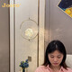 
JOICO Swiss bedroom bedside chandelier light luxury modern simple creative art small hanging line light high-end crystal lamp LD1585-8w three-color light-diameter 20cm-high bright eye protection