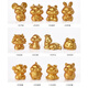 Collection of items: A book of micro landscape twelve zodiac signs resin ornaments rat, ox, tiger, rabbit, dragon, snake, horse, sheep, monkey, chicken, dog, pig, small ornaments birthday gift, golden set/12 (gift box) 12 zodiac signs birthday children's day gift