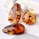 
DL 1998 Fat Donglai Quality Amber Beeswax Raw Stone Tianl Flower Amber Water Drop Shape One Picture Tianl Ran Golden Woman Sweater Chain G3879