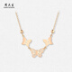 Chow Tai Sang 18K gold butterfly necklace female clavicle chain as a birthday gift for girlfriend about 1g