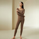 Jinsan Tower Basic Base Vêtements Jurchen Silk Brossé Cold de collier Cold de base + leggings NZFDD724 + NZFDD901 Cocoa Brown-Pants M