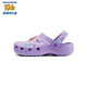 Skechers斯凯奇商场同款女童休闲一脚蹬洞洞鞋夏季新款闪灯凉拖鞋308406L 薰衣草色/多彩色/LVMT 33.5