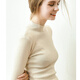Lishe (LISHE) European and American Spring and Autumn 2025 new tight base sweater for women slim black long-sleeved pullover half-turtleneck sweater black L