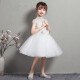 Xiaokayi rich flower girl dress girl children dress princess dress girl fluffy yarn little girl host piano performance dress summer white short style 1952-C3130cm