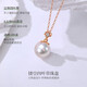 Meluxe akoya seawater pearl necklace round pearl pendant single 18K gold clavicle chain birthday gift 8-8.5mm (with silver chain)