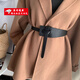 MIAOYISHI's new retro trendy girdle outer coat belt for women, wide, simple and versatile, knotted belt to slim waist, black