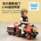 No more fun, no more electric train that can seat four people, 1-6 years old, motorcycle, two-seater, children's remote control car toy car, retro Chinese red (spray dual electric dual drive remote control)