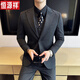 Hengyuanxiang casual suit jacket men's high-end fashion British slim lapel two-button groom's wedding suit gray single suit XL 125-140Jin Jin equals 0.5 kg