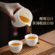Not clumsy white porcelain three-cai tea bowl toast tea bowl ceramic tea set with tea drain mutton fat jade cloud first fragrant snow three-piece set