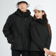 BRELRMON韩版冲锋衣女男防风户外防寒三合一保暖可拆卸滑雪登山服夹克外套 HS12805曜石黑-男 S
