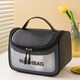 ZANLUTONG cosmetic bag large capacity women's portable extra large cosmetic storage bag travel bag wash PU frosted cosmetic bag black - wet and dry separation