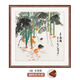 Jie Home Purely hand-painted ink Chinese painting Doufang Chinese restaurant entrance vegetable harvest decorative painting loofah cabbage gourd hanging painting B style picture of wealth + brown outer frame outer frame size 50*50cm