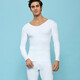 ACEFIT thickened modal cotton men's thermal underwear V-neck suit slim and seamless autumn clothes and long pants 318-white L