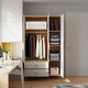 Lin's Home Original Lin's Wood Wardrobe Bedroom Simple Modern Wardrobe Wooden Three-Door Wardrobe JC21D Three-Door Wardrobe 1.2 Meters