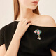 First Enjoy (CHUXIANG) Ancient Style Silk Flower Peony Flower Brooch Retro Temperament Step-shake Tassel Breasts Cheongsam Hanfu Pin Accessories Peony Flower Brooch A26-205