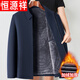 Hengyuanxiang light luxury high-end velvet jacket men's new spring, autumn and winter middle-aged dad wear business casual administrative thickened jacket navy blue 38227 lapel XL 180 recommended 135-155 Jin Jin equals 0.5 kg