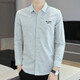 NUOMAO Camisa NUEVA Manga larga para hombres Slim y Evergrande Men's Shirt Fashion Casual Top Men 761 Green 170/L (105-125Jin [Jin equivale a 0.5 kg])