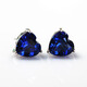 Fat Donglai's same Tanzanite sapphire fashionable heart-shaped stone earrings earrings Korean main stone 7X7mm
