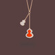Fat Donglai's same style 18K gold gourd pendant necklace for women summer light luxury niche 2023 new k rose gold agate red agate double gourd necklace