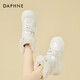 达芙妮（DAPHNE）厚底雪地靴女2025新款秋冬季加绒加厚保暖棉鞋魔术贴毛毛鞋女 米色 35