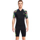 Yobel men's one-piece swimsuit 1.5MM neoprene warm long-sleeved sun protection swimsuit snorkeling surfing boating wetsuit black pattern short-sleeved shorts M recommended weight 120-140Jin Jin equals 0.5 kg