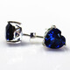 Fat Donglai's same Tanzanite sapphire fashionable heart-shaped stone earrings earrings Korean main stone 7X7mm