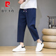 Pierre cardin pants men's summer thin loose linen cropped pants Chinese style men's casual pants cotton linen small feet harem pants green 2024 upgrade model M 95-115Jin [Jin equals 0.5 kg]