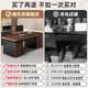Yulexin office desk and chair combination computer table simple office staff conference table home desk 28MM countertop dark walnut color 140*60CM affordable self-installation