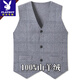 Playboy (PLAYBOY) Autumn and Winter Ordo City Sleeveless Wool Cardigan Men's Suit Vest V-neck Middle-aged Waistcoat Thick Wool Vest Medium Gray Solid Color Model