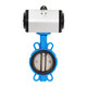 Lu Yueting D671X-16Q Pneumatique Pliable Plipable Butfly Soupape Scellée Scellée Scellée en acier inoxydable Valve DN50 100 DN80 (plaque d'encre pour corps recouverte de caoutchouc)