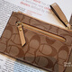 
Glorzd ultra-thin zipper coin wallet small wallet women's short premium bank card card bag coin bag driver's license leather case coffee color