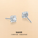 ZLF PT950 platinum stud earrings for women, sparkling and versatile geometric square earrings 1.36g