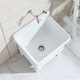Mop pool ceramic balcony washing mop pool household mop pool bathroom small and large mop basin with high-curved faucet 37 cm backrest type filter Taiwan controlled drain