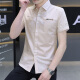 YIBAOLANG new short-sleeved shirt men's trend Korean slim casual shirt without scalding and anti-wrinkle summer half-sleeved summer thin style 854 light green L (105-120Jin [Jin equals 0.5 kg])