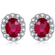 Tingliang 18K gold 0.60 carat pigeon blood red ruby earrings diamond earrings colorful treasure earrings in stock