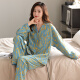 
Three gun pajamas for women in spring and autumn pure cotton long-sleeved fashionable home clothes can be worn on the outside in autumn. Sweet and fashionable casual cotton set 9227# XL women (recommended 120-140Jin [Jin equals 0.5 kg])