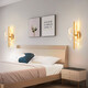 V-POWERled wall lamp light luxury modern minimalist living room background wall lamp Nordic designer Internet celebrity bedroom bedside wall lamp P725 gold_three-tone lighting 11W