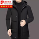 皮尔卡丹（pierre cardin）男士冬季棉衣外套中老年羽绒棉服爸爸装可拆卸加绒加厚棉袄 7373黑色 170/84A M