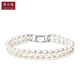 Chow Tai Fook Fashion 925 Silver Inlaid Pearl Double Layer Retro Temperament Bracelet T70800 Birthday Gift 17.50cm