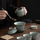 SUSHI CERAMICS Ge Kiln Kung Fu Tea Set Ceramic Teapot Three-Cai Cover Bowl Teacup Tea Washer Six Gentlemen Large Set Gift Box