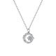 GIEVSZHE Platinum Necklace Platinum Romantic Star and Moon PT950 with Moissanite Diamond Valentine's Day Birthday Gift for Girlfriend Platinum pt950+ Star and Moon Pendant