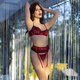 Chilirose europea y americana lencería sexy garter sexy buce bordado sujetador bordado tanga pijama caliente juego para mujeres rojo con medias rojas es adecuada para 110-125Jin [Jin iguala 0.5 kg], 156-174cm