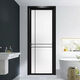 维诺亚定制中窄平开门化玻璃门铝合金卫生间门浴室厨房门单门简约实用 肌肤黑 1.0单包
