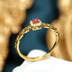 Hongtiancheng S925 oval ruby ring holiday birthday gift for girlfriend live mouth adjustable