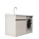 XMSJ Washing Machine Balcon Cabinet intégré Cabinet de lavage en aluminium Aluminium Lavage Piscine Lavage Companion Lavage Wash Basin Personnalisation de l'armoire entière Honembels Aluminium 13063 Basin gauche Chauffage Khaki