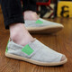 Changxiang Huili Herrenschuhe für Frühlings- und Herbst Sommer-Herren-Leinwand Casual Trendy und vielseitig atmungsaktive ein Fuß faule trendige Schuhe Altes Peking-Stoff hellbraun gelb (189) 42