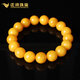 Zhenghe Jewelry Raw Stone Beeswax Bracelet Loose Beads Natural Chicken Fat Yellow Full Honey Single Circle Amber Bracelet Women's Birthday Gift for Girlfriend